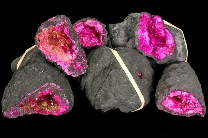 Lot: - Dyed (Pink) Quartz Geodes - Pieces #77241